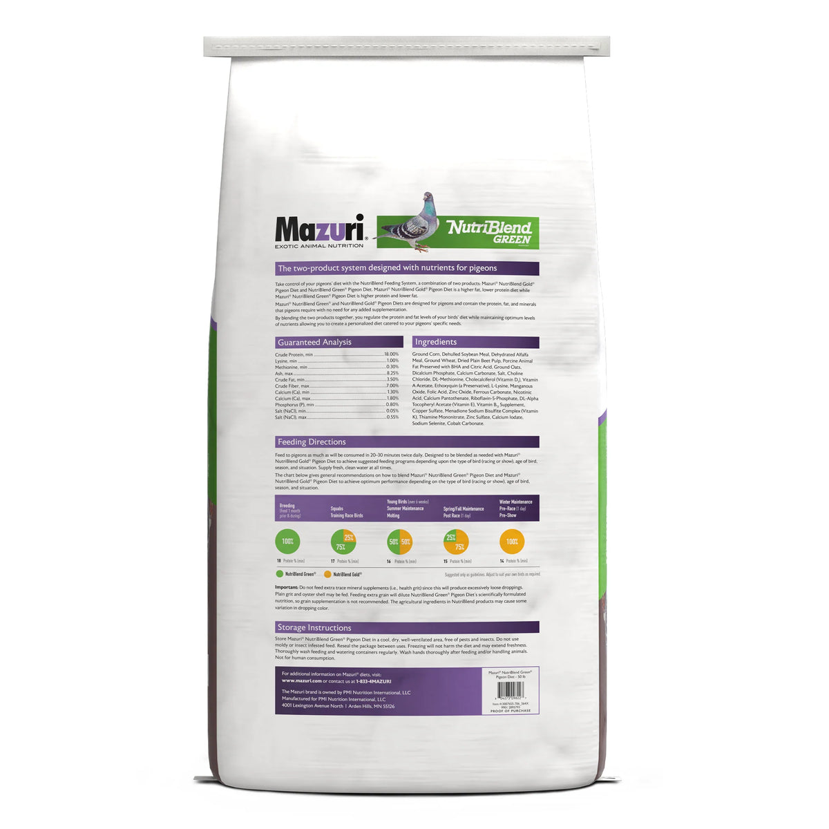 Mazuri® NutriBlend Green® Pigeon Diet