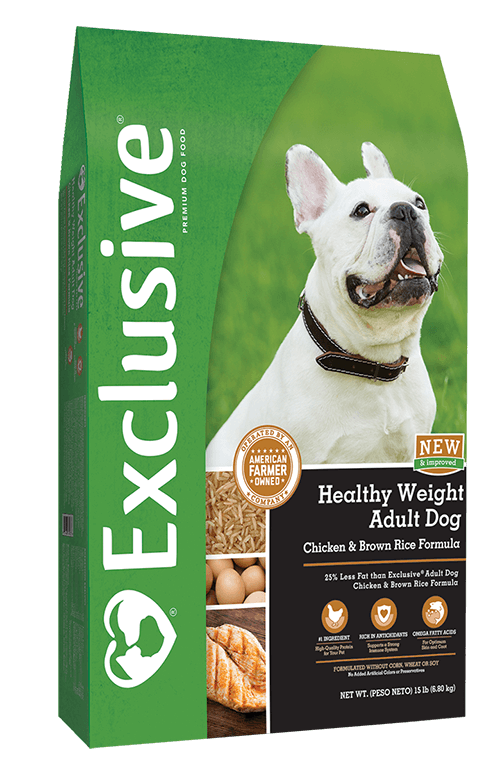 Exclusive® Healthy Weight Adult Dog Chicken & Brown Rice Formula Dog Food