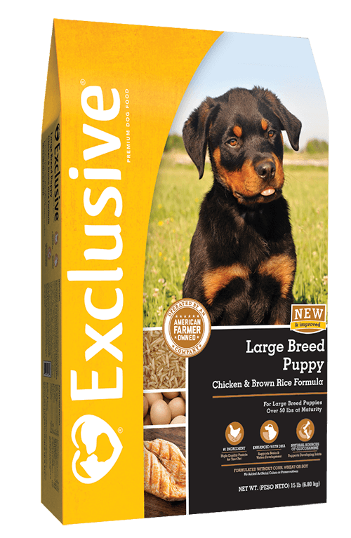 Exclusive® Large Breed Puppy Chicken & Brown Rice Formula Dog Food