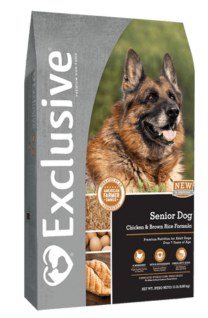 Exclusive® Senior Dog Chicken & Brown Rice Formula Dog Food